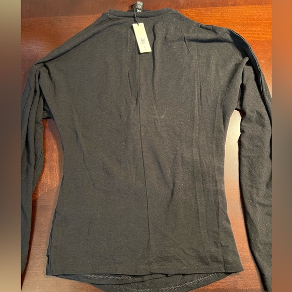 NWT Aleah Black Wool Blend Draped Top Sz XS - Picture 7 of 8